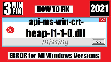 [𝟚𝟘𝟚𝟙] How To Fix api-ms-win-crt-heap-l1-1-0.dll Missing/Not Found Error Windows 10 32 bit/64 bit