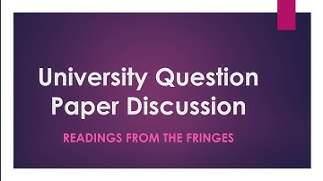 Readings from the Fringes University Question Paper Discussion