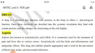 1FY2-03 , L-7, Drugs Aspirin and Paracetamol