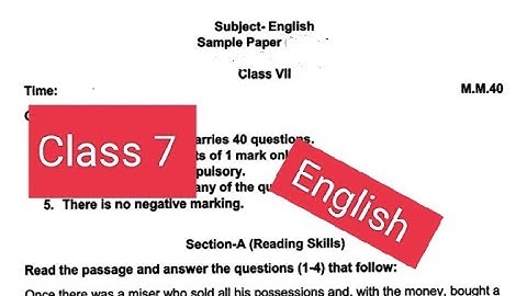 Class 7 English Sample Paper bimonthly November 2022#pseb #solved #class7