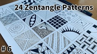 Famous 24 Zentangle Patterns | Tutorial Step by Step #6 | 24 Doodle Patterns Profile