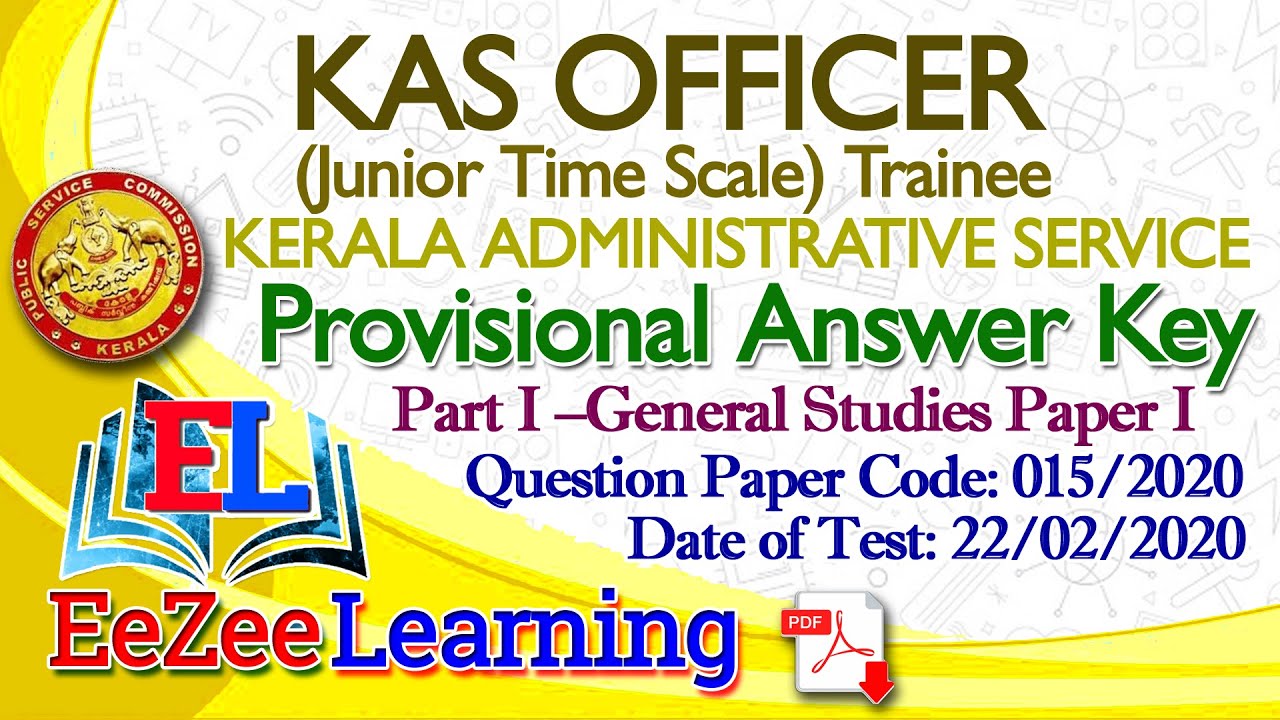 KAS OFFICER Part I General Studies Paper I 015/2020 February 22