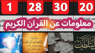 تعرف على 30 معلومة عن القرآن الكريم بإختصار!!!