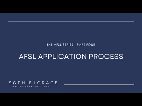 Applying for an AFSL - The AFSL Application Process