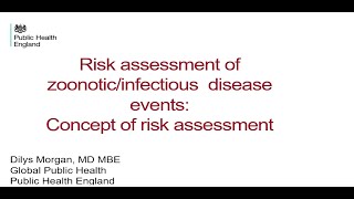 Presentation 1: Risk assessment of zoonotic/infectious disease events: concept of risk assessment