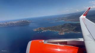 Easyjet A320 Take Off from Costa Smeralda Airport in Olbia, Sardinia