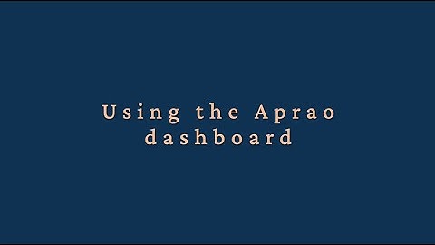 Aprao property development feasos: Using the Aprao dashboard