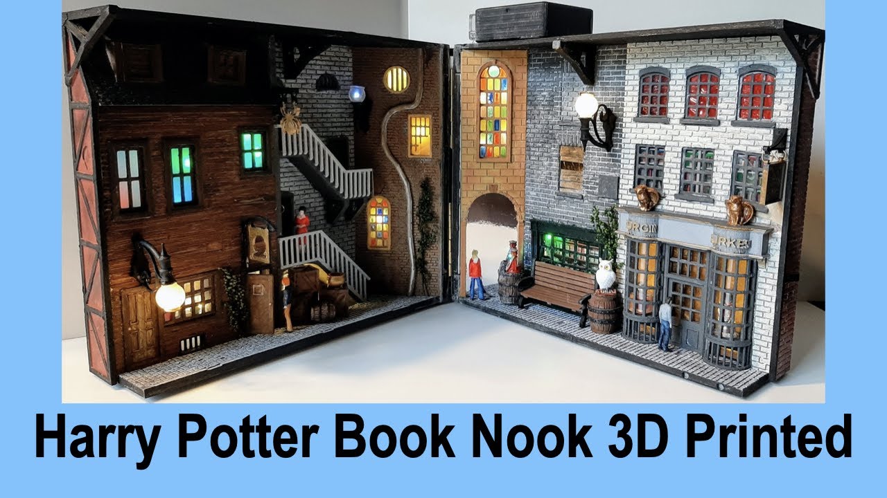 Book nook Harry Potter met 3D printer 