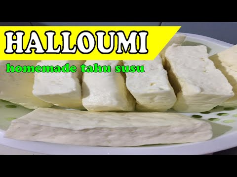 Cara Membuat keju halloumi/tahu susu