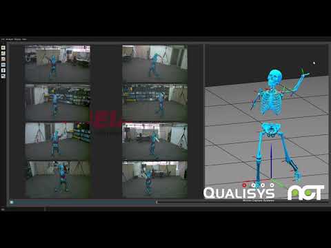 テニス/スマッシュ動作/フォーム解析マーカーレスモーションキャプチャーTHEIA/Qualisys