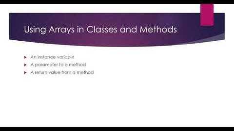 Java Arrays Part 5: Using Arrays in Methods & User Classes | Passing, Returning Arrays in Methods