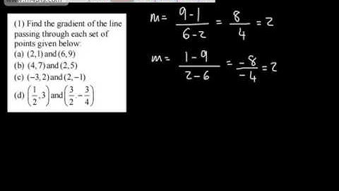 Core 1 - Coordinate Geometry 1 - The gradient of a straight line AS and A2 Level Maths