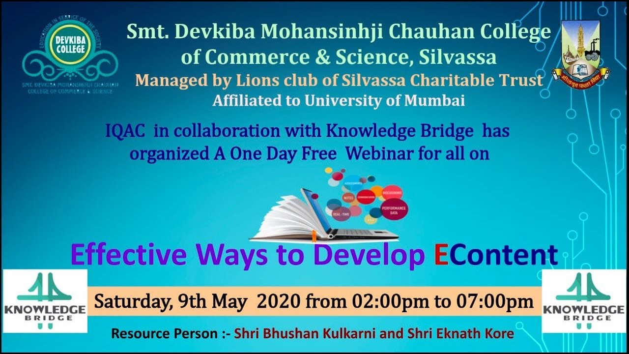 Part 5 Devkiba College -Effective Ways to Develop E-Content