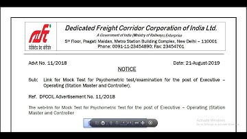 DFCCIL EXECUTIVE OPERATION AND BD STAGE 2 CBAT OFFICAL TEST  PATTERN