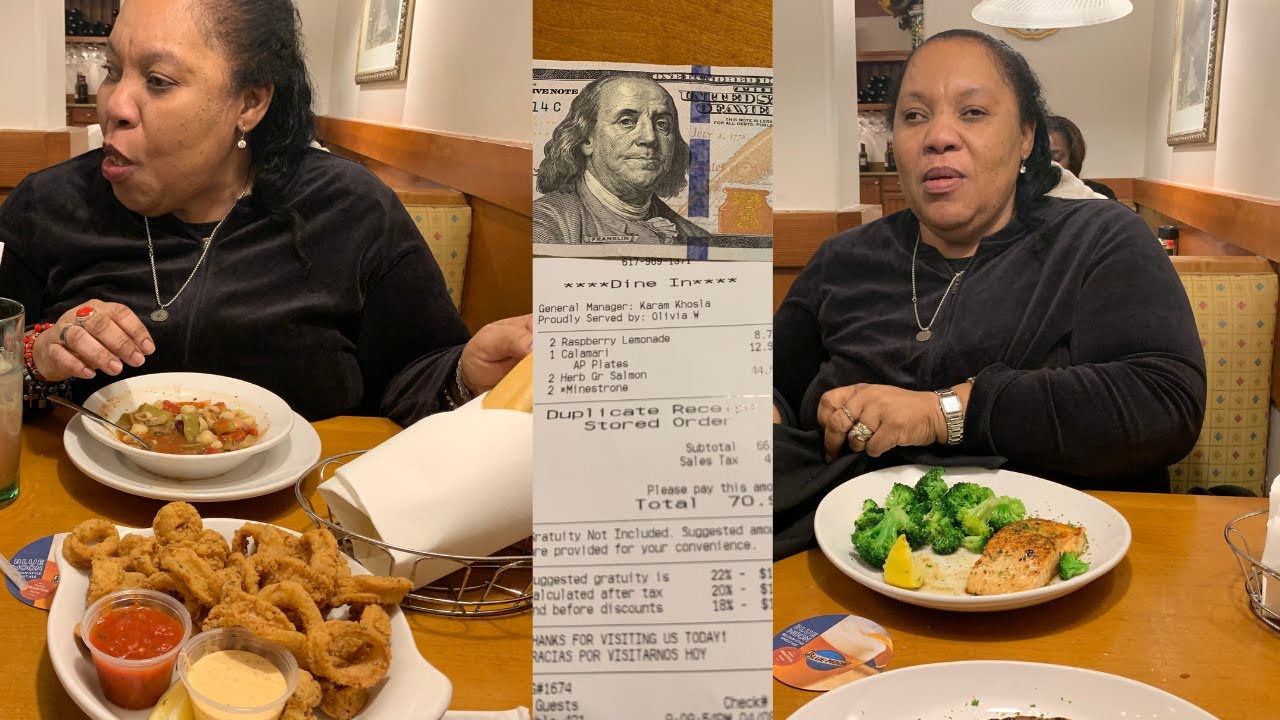 Dining at Olive Garden Restaurant, South Bay, Boston, Massachusetts