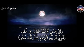 وَكُلَّ إِنسَٰنٍ أَلْزَمْنَٰهُ طَٰٓئِرَهُۥ فِى عُنُقِهِۦ ۖ - سورة الإسراء 13 -عبدالرحيم محمد الشنطي