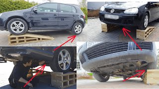 How to build a solid lightweight and high wooden car ramp, with shelves for tools