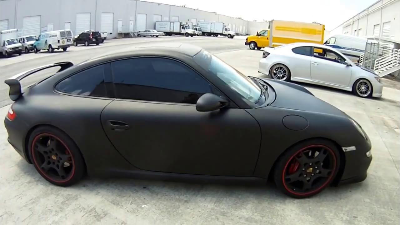 Porsche 911 GT3 Matte Black Car Wrap Coral Gables Miami, Florida