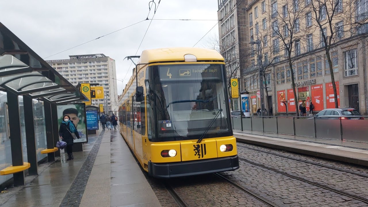 Mitfahrt in der 4 von Striesen, Altenberger Str bis Bergmannstraße Stern Museum im welches Modell