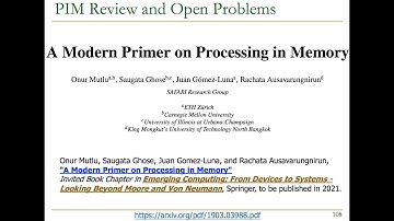Processing in Memory Course: Meeting 1: Exploring the PIM Paradigm for Future Systems - Fall
