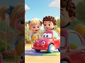 Wheels on the Car Go Round and Round🚗 | Nursery Rhymes &amp; Kids Songs #shorts #kidshub #nurseryrhymes