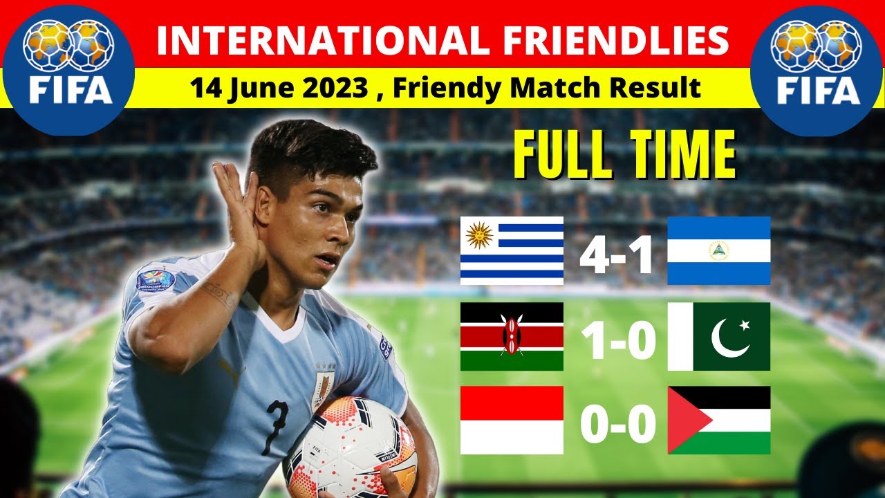 International Friendly Match Result Today 2023 - 14 June - Uruguay vs Nicaragua - FIFA Friendlies