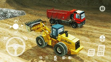 Heavy Machines Simulator #4 - 3D Game of Man Truck & Caterpillar tractor driving - Android Gameplay