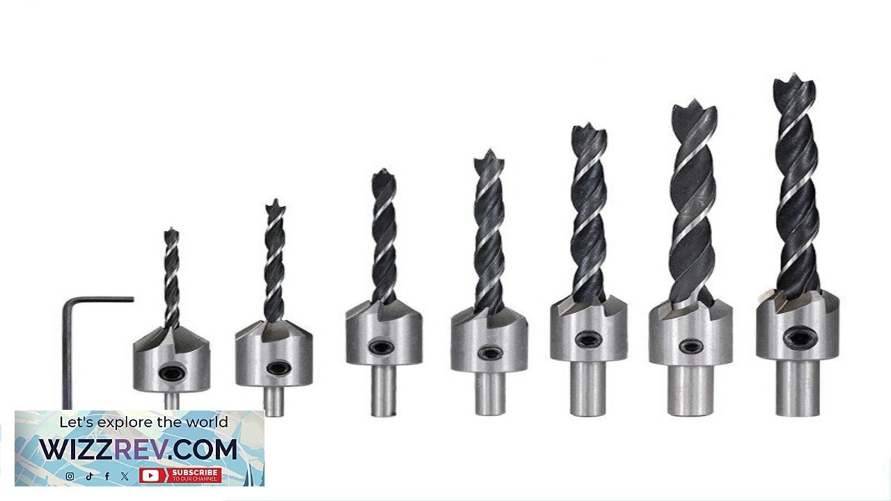 7PCS 3mm-10mm HSS Countersink Drill Bit Set Reamer Woodworking Chamfer Drill Counterbore Review