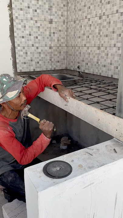 Cara MEMBUAT MEJA DAPUR COR BETON Untuk Pemula #shorts #arsitektur #konstruksi