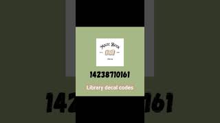 Library decal codes #roblox #bloxburg #decals