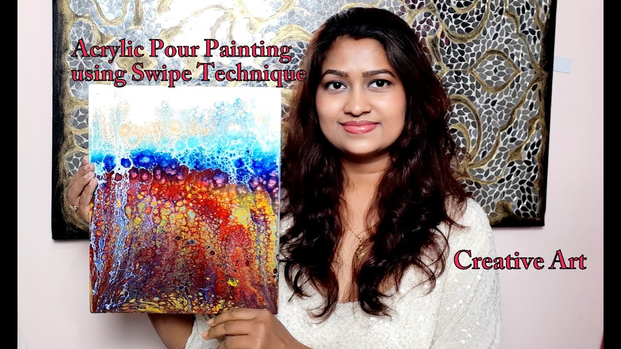 ACRYLIC POUR PAINTING SWIPE TECHNIQUE - YouTube