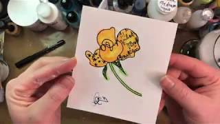 Doodle Flowers Rubber Dance DT Art Journal Tutorial