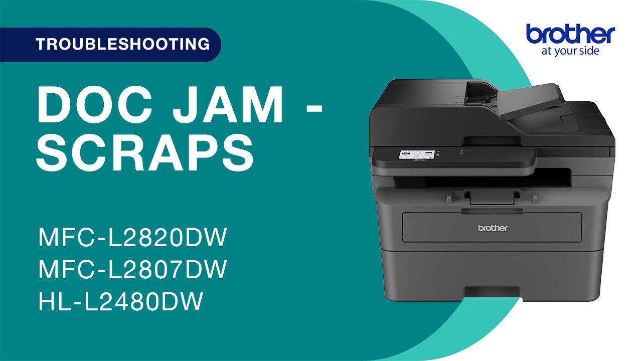 Document jam – paper scraps - Brother MFCL2820DW - YouTube