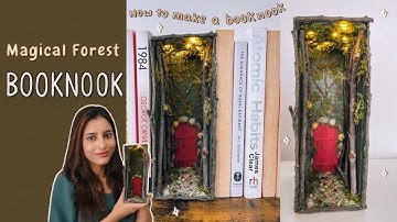 I made a BOOK NOOK from scratch - Magical Forest Diorama 📚✨