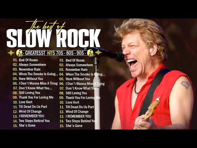 Bon Jovi, Aerosmith, Scorpions,Guns N' Roses   Greatest hits full album, Best slow rock all time 70s class=