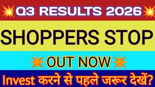 Shoppers Stop Q3 Results 2026  Shoppers Stop Results Today  Shoppers Stop Share Latest News