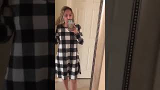Plaid dress with long sleeve under 