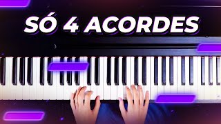 Como tocar 10 MÚSICAS só com 4 ACORDES no teclado