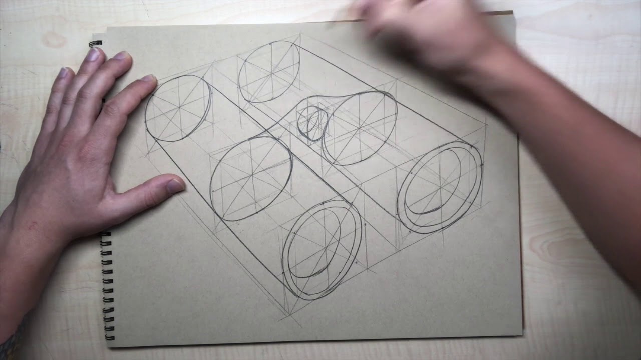 Product Design Sketch of Binoculars