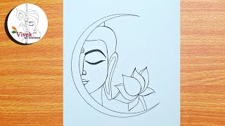 Easy Lord Buddha Drawing | Buddha Purnima Special Drawing | Lord Buddha Face Drawing | Art Video screenshot 3
