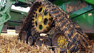 Combine Stuck on a Hill