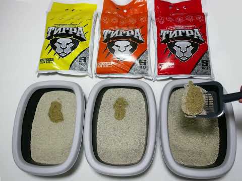 Натуральний бентонітовий наповнювач для котячих туалетів Тигра, 2,5 кг, гранула стандарт 1,5-2,5 мм, видео 1