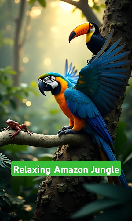 Relaxing Amazon Jungle Sounds | Snake, Frog, Toucan & Macaw Wildlife Short