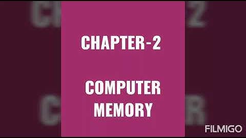 Chapter-2 Computer Memory  Part -1 Class VI
