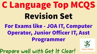 C Language MCQs Practice set 7 - Top MCQs | Computer Operator | HPSSC | for Post Code 903