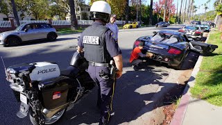 BEVERLY HILLS POLICE TAKE DOWN SUPERCARS FOR...