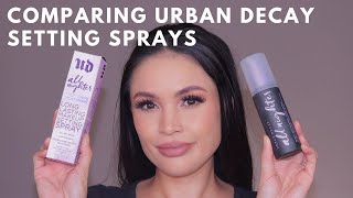 Comparing the Urban Decay Original All Nighter Spray with the Ultra Glow All Nighter Spray