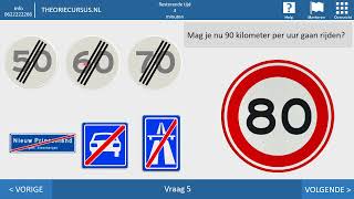 Theorie examen 2023 - Autotheorie - Motortheorie - Scootertheorie - Onverharde weg - Autoweg