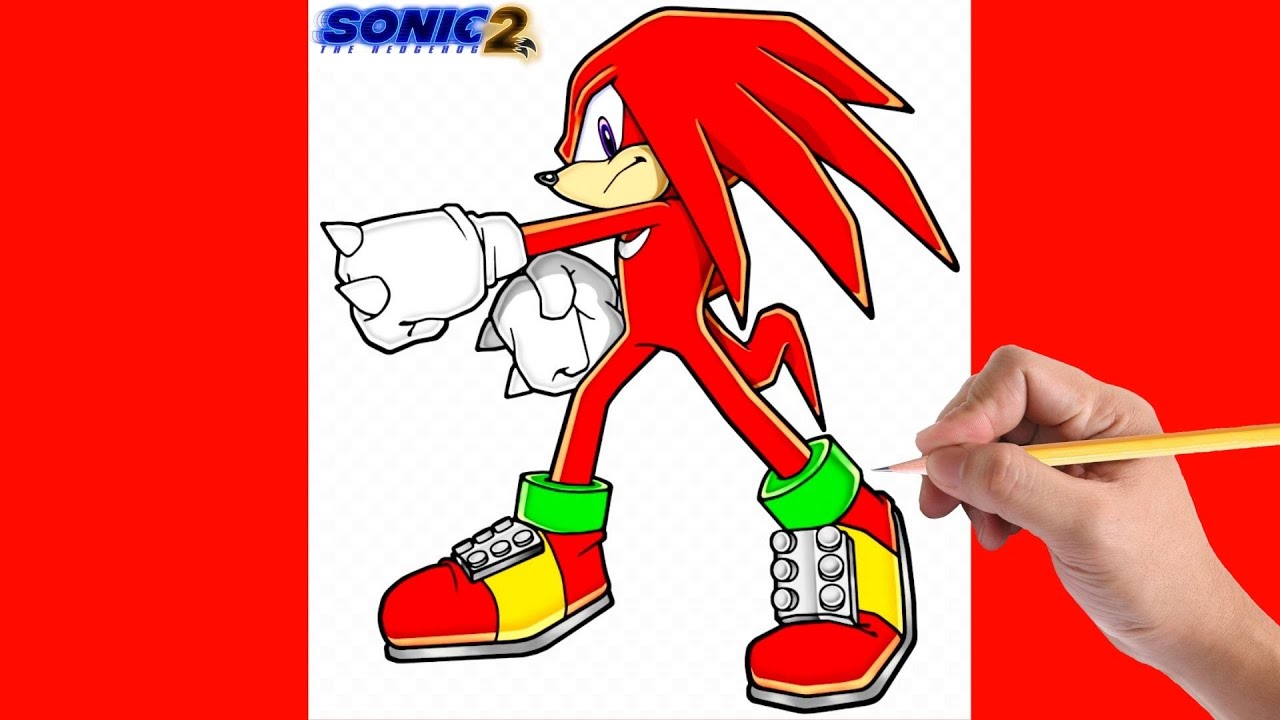 How to DRAW KNUCKLES - Sonic The Hedgehog 2 Movie - YouTube