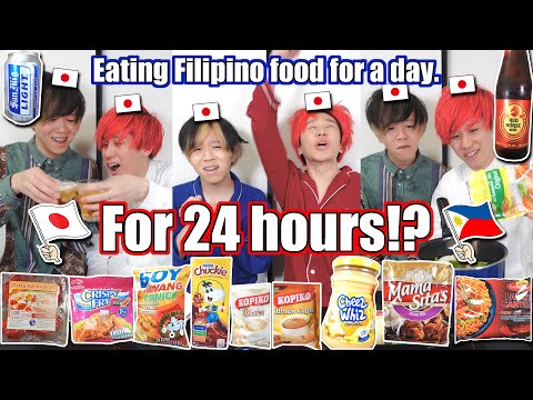 For 24 hours!!?? Japanese brothers eating Filipino food for a day!!